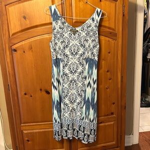 Tommy Bahama large navy white turquoise dress